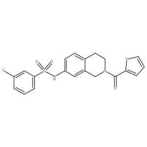 3-fluoro-N-(2-(thiophene-2-carbonyl)-1,2,3,4-tetrahydroisoquinolin-7-yl)benzenesulfonamide结构式