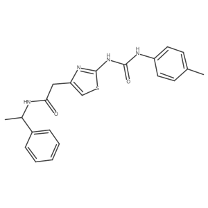N-(1-phenylethyl)-2-(2-(3-(p-tolyl)ureido)thiazol-4-yl)acetamide Structure