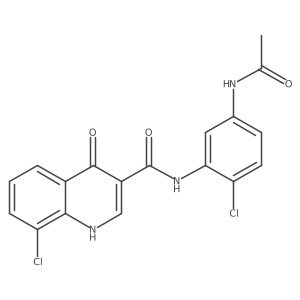 N-[5-(acetylamino)-2-chlorophenyl]-8-chloro-4-hydroxyquinoline-3-carboxamide结构式