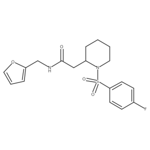 2-(1-((4-fluorophenyl)sulfonyl)piperidin-2-yl)-N-(furan-2-ylmethyl)acetamide结构式