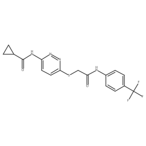 N-{6-[({[4-(trifluoromethyl)phenyl]carbamoyl}methyl)sulfanyl]pyridazin-3-yl}cyclopropanecarboxamide结构式