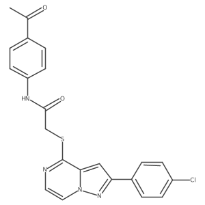 N-(4-acetylphenyl)-2-{[2-(4-chlorophenyl)pyrazolo[1,5-a]pyrazin-4-yl]sulfanyl}acetamide结构式