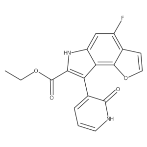 Ethyl 4-fluoro-8-(2-oxo-1,2-dihydropyridin-3-yl)-6H-furo[2,3-e]indole-7-carboxylate结构式