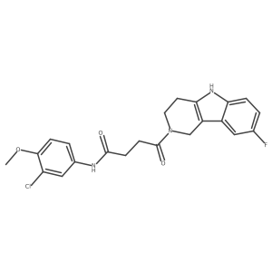 N-(3-chloro-4-methoxyphenyl)-4-(8-fluoro-1,3,4,5-tetrahydro-2H-pyrido[4,3-b]indol-2-yl)-4-oxobutanamide结构式