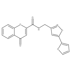 N-((5-(furan-2-yl)isoxazol-3-yl)methyl)-4-oxo-4H-chromene-2-carboxamide结构式