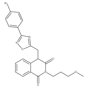 COCCCn1c(=O)c2ccccc2n(Cc2nc(-c3ccc(Br)cc3)no2)c1=O结构式