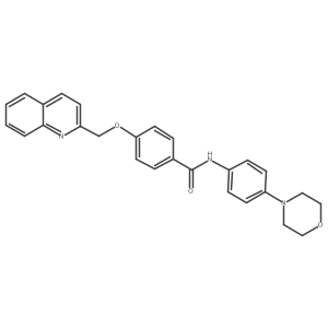 N-(4-morpholinophenyl)-4-(quinolin-2-ylmethoxy)benzamide结构式