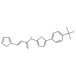(E)-3-(thiophen-2-yl)-N-(5-(4-(trifluoromethyl)phenyl)-1,3,4-oxadiazol-2-yl)acrylamide结构式