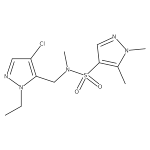 N-[(4-chloro-1-ethyl-1H-pyrazol-5-yl)methyl]-N,1,5-trimethyl-1H-pyrazole-4-sulfonamide结构式