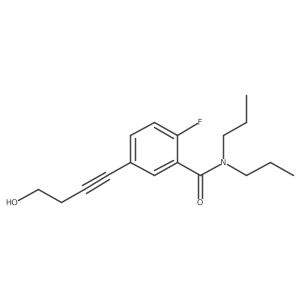 2-Fluoro-5-(4-hydroxy-1-butyn-1-yl)-N,N-dipropylbenzamide Structure