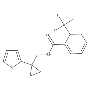 N-((1-(thiophen-2-yl)cyclopropyl)methyl)-2-(trifluoromethyl)benzamide Structure
