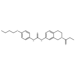 1-(4-Butoxyphenyl)-3-(2-propionyl-1,2,3,4-tetrahydroisoquinolin-7-yl)urea结构式