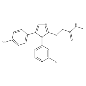 2-((5-(4-bromophenyl)-1-(3-chlorophenyl)-1H-imidazol-2-yl)thio)-N-methylacetamide Structure