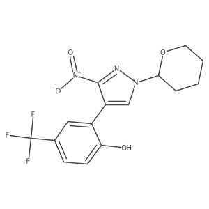 2-[3-nitro-1-(tetrahydro-2H-pyran-2-yl)-1H-pyrazol-4-yl]-4-(trifluoromethyl)phenol Structure