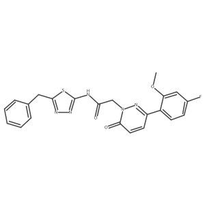 N-[(2E)-5-benzyl-1,3,4-thiadiazol-2(3H)-ylidene]-2-[3-(4-fluoro-2-methoxyphenyl)-6-oxopyridazin-1(6H)-yl]acetamide Structure
