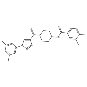N-(1-(1-(3,5-dimethylphenyl)-1H-1,2,3-triazole-4-carbonyl)piperidin-4-yl)-3,4-dimethylbenzamide结构式