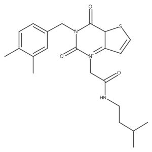 2-[3-[(3,4-dimethylphenyl)methyl]-2,4-dioxo-4aH-thieno[3,2-d]pyrimidin-1-ium-1-yl]-N-(3-methylbutyl)acetamide Structure