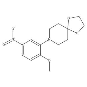 8-(2-Methoxy-5-nitrophenyl)-1,4-dioxa-8-azaspiro[4.5]decane结构式