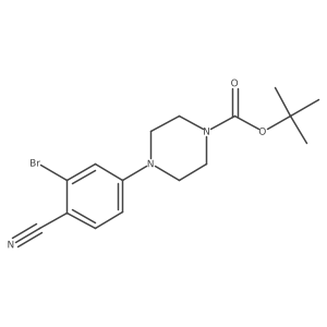 tert-Butyl 4-(3-bromo-4-cyanophenyl)-piperazine-1-carboxylate Structure