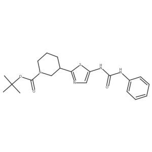 Tert-butyl 3-(5-(3-phenylureido)thiazol-2-yl)piperidine-1-carboxylate Structure