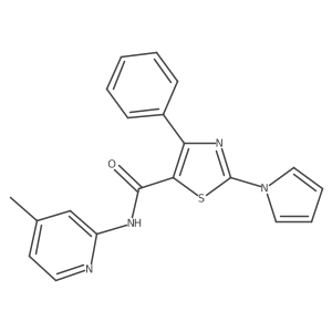 N-(4-methylpyridin-2-yl)-4-phenyl-2-(1H-pyrrol-1-yl)-1,3-thiazole-5-carboxamide Structure