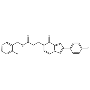 N-(2-fluorobenzyl)-3-[2-(4-fluorophenyl)-4-oxopyrazolo[1,5-a]pyrazin-5(4H)-yl]propanamide结构式