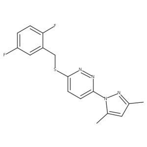 3-((2,5-difluorobenzyl)thio)-6-(3,5-dimethyl-1H-pyrazol-1-yl)pyridazine结构式