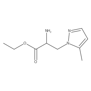 ethyl 2-amino-3-(5-methyl-1H-pyrazol-1-yl)propanoate结构式
