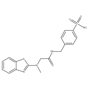 2-(benzo[d]thiazol-2-yl(methyl)amino)-N-(4-sulfamoylbenzyl)acetamide Structure