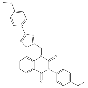 3-(4-ethylphenyl)-1-((3-(4-(methylthio)phenyl)-1,2,4-oxadiazol-5-yl)methyl)quinazoline-2,4(1H,3H)-dione结构式