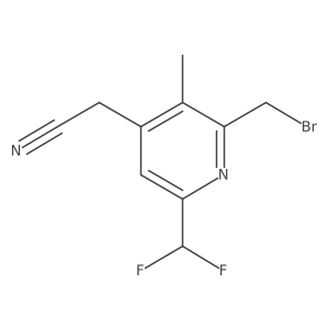2-(Bromomethyl)-6-(difluoromethyl)-3-methylpyridine-4-acetonitrile Structure