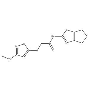 N-(5,6-dihydro-4H-cyclopenta[d]thiazol-2-yl)-3-(3-methoxyisoxazol-5-yl)propanamide结构式