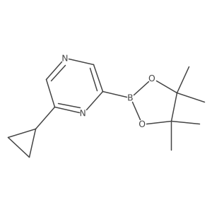 2-Cyclopropyl-6-(4,4,5,5-tetramethyl-1,3,2-dioxaborolan-2-yl)pyrazine Structure