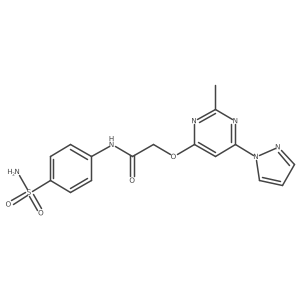 2-((2-methyl-6-(1H-pyrazol-1-yl)pyrimidin-4-yl)oxy)-N-(4-sulfamoylphenyl)acetamide Structure