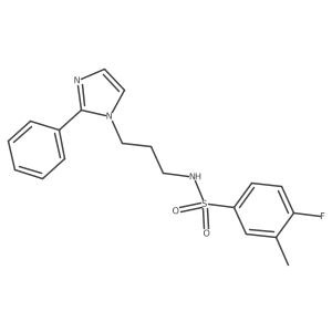 4-fluoro-3-methyl-N-(3-(2-phenyl-1H-imidazol-1-yl)propyl)benzenesulfonamide结构式