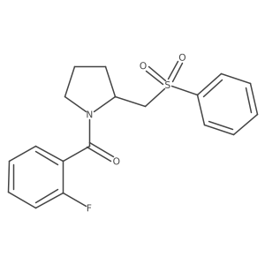 (2-Fluorophenyl)(2-((phenylsulfonyl)methyl)pyrrolidin-1-yl)methanone Structure