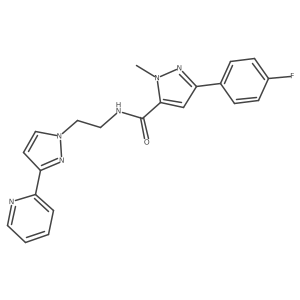 3-(4-fluorophenyl)-1-methyl-N-(2-(3-(pyridin-2-yl)-1H-pyrazol-1-yl)ethyl)-1H-pyrazole-5-carboxamide Structure