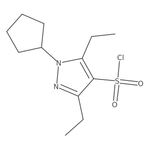1-cyclopentyl-3,5-diethyl-1H-pyrazole-4-sulfonyl chloride Structure