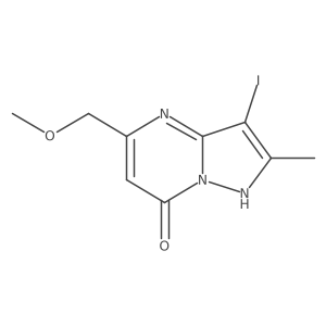 3-iodo-5-(methoxymethyl)-2-methyl-4H,7H-pyrazolo[1,5-a]pyrimidin-7-one Structure