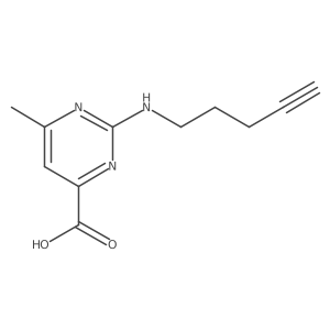 6-Methyl-2-[(pent-4-yn-1-yl)amino]pyrimidine-4-carboxylic acid结构式