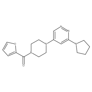 Furan-2-yl(4-(6-(pyrrolidin-1-yl)pyridazin-4-yl)piperazin-1-yl)methanone结构式