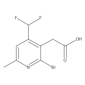 2-(2-Bromo-4-(difluoromethyl)-6-methylpyridin-3-yl)acetic acid Structure