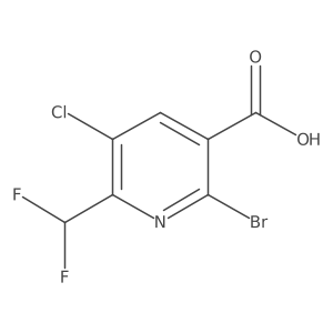 2-Bromo-5-chloro-6-(difluoromethyl)nicotinic acid Structure