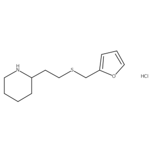 2-(2-[(Furan-2-ylmethyl)sulfanyl]ethyl)piperidine hydrochloride结构式