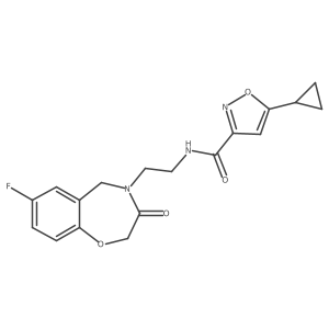 5-cyclopropyl-N-(2-(7-fluoro-3-oxo-2,3-dihydrobenzo[f][1,4]oxazepin-4(5H)-yl)ethyl)isoxazole-3-carboxamide Structure