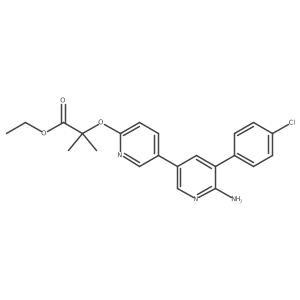 Ethyl 2-[5-[6-amino-5-(4-chlorophenyl)pyridin-3-yl]pyridin-2-yl]oxy-2-methylpropanoate结构式