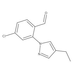 4-chloro-2-(4-ethyl-1H-pyrazol-1-yl)benzaldehyde结构式