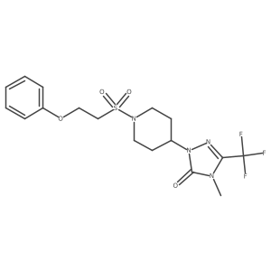 4-methyl-1-(1-((2-phenoxyethyl)sulfonyl)piperidin-4-yl)-3-(trifluoromethyl)-1H-1,2,4-triazol-5(4H)-one Structure