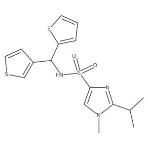 2-isopropyl-1-methyl-N-(thiophen-2-yl(thiophen-3-yl)methyl)-1H-imidazole-4-sulfonamide Structure