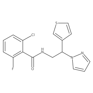 N-(2-(1H-pyrazol-1-yl)-2-(thiophen-3-yl)ethyl)-2-chloro-6-fluorobenzamide结构式